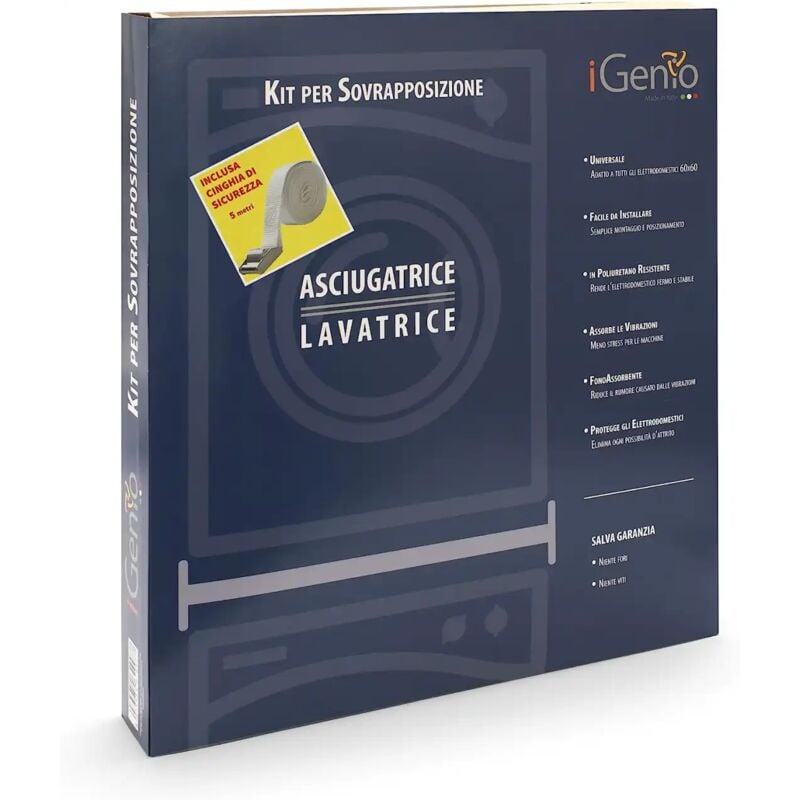 foto del prodotto kit sovrapposizione universale per lavatrice asciugatrice con misure 60x60cm