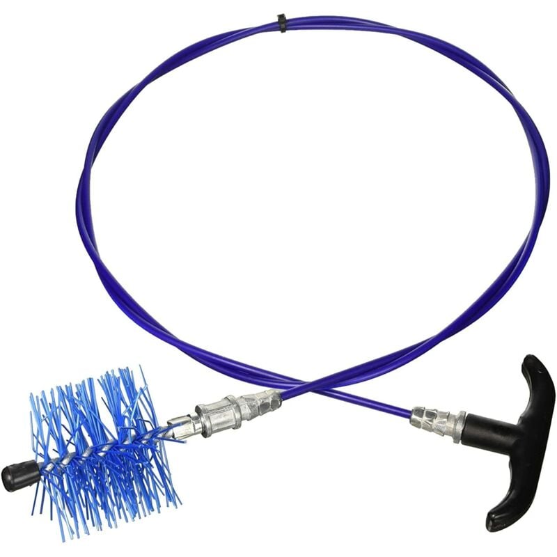 foto del prodotto kit spazzacamino d80mm per pulizia tubi stufa a pellet asta flessibile 200cm