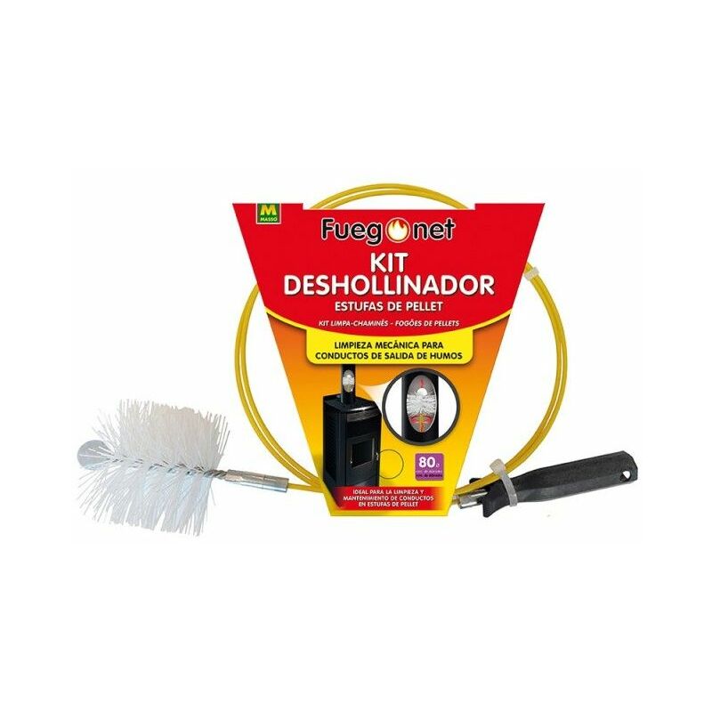 foto del prodotto kit spazzacamino stufe a pellet 80mm 3m fuegonet masso