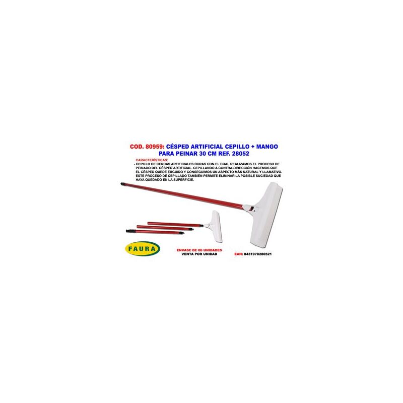 foto del prodotto kit spazzola pettine 30cm 28052 faura