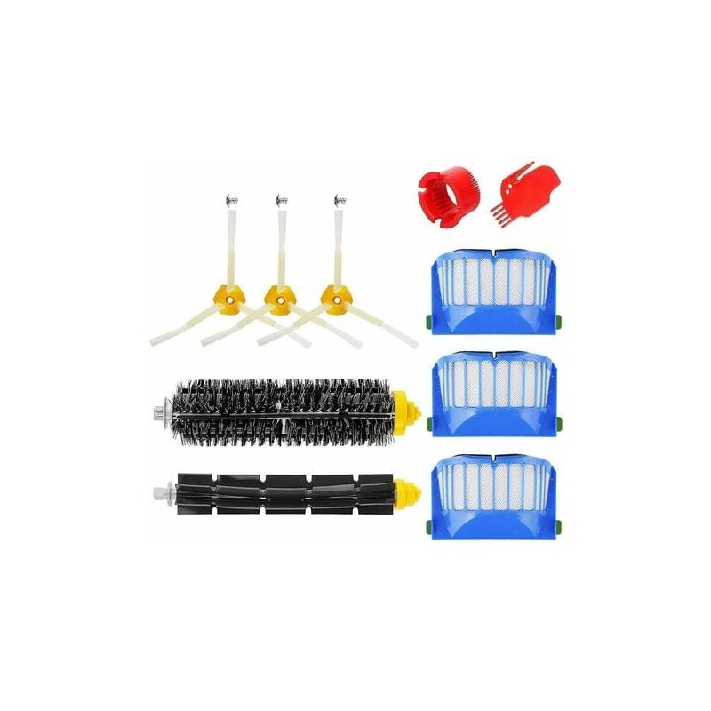 foto del prodotto kit spazzole aiperq per roomba serie 600 kit di accessori da 10 pezzi spazzole laterali, filtri, spazzola finale, ecc. per robot aspirapolvere.