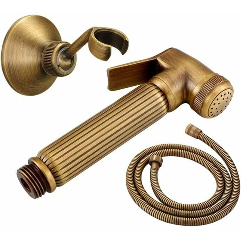 foto del prodotto kit spruzzatore per wc, spruzzatore per bidet in ottone, spruzzatore per bidet portatile a parete, spruzzatore per bidet con tubo flessibile e