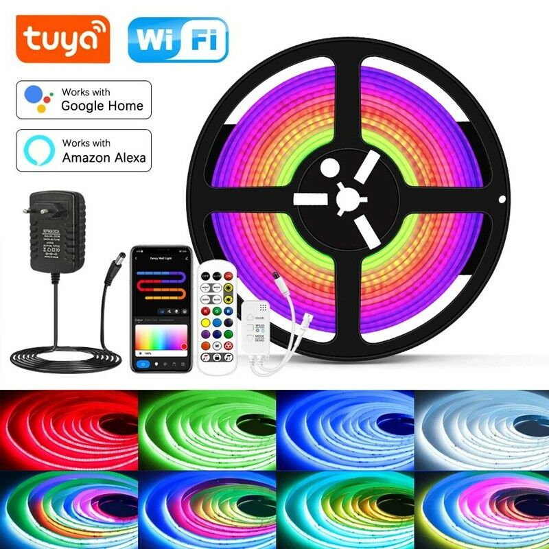 foto del prodotto kit strip led cob ad alta densit smart wifi rgbic tuya