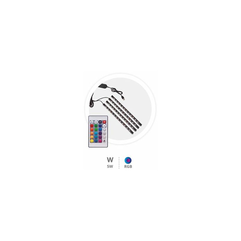 foto del prodotto kit striscia led usb 2m 230mm intelligente via bluetooth rgb