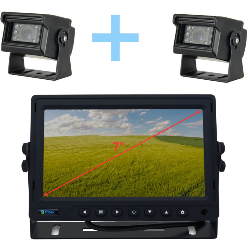 foto del prodotto kit telecamera per il parcheggio monitor 7 ahd 2 telecamere 1080p vista posteriore yatek