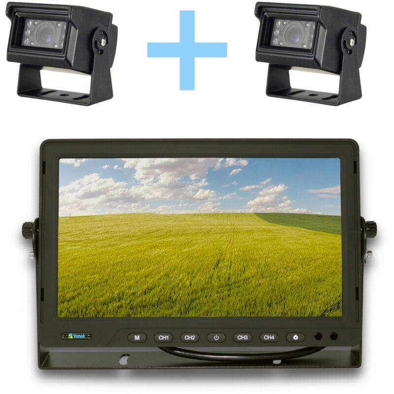 foto del prodotto kit telecamera posteriore con monitor ahd 10.1 yatek 2 telecamere di parcheggio 1080p yatek