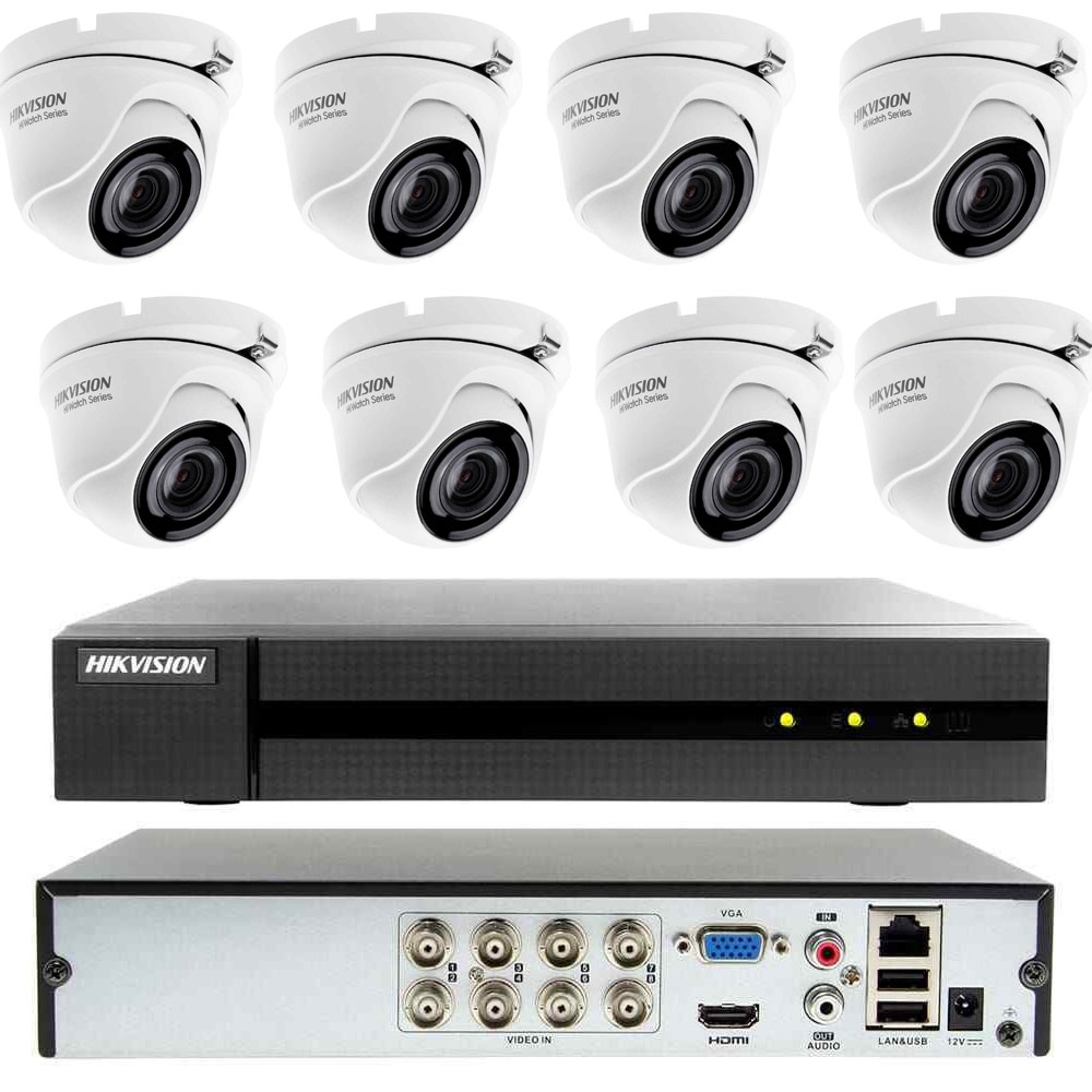 foto del prodotto kit telecamere hikvision dome 8 telecamere 4mp ahd hd 1 tb