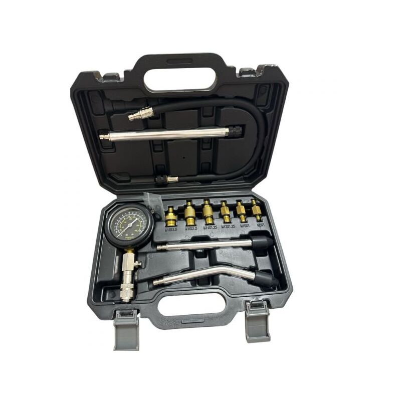 foto del prodotto kit tester manometro controllo pressione compressione pistone motore cilindri