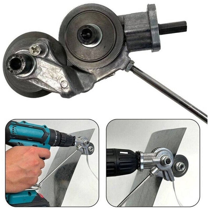 foto del prodotto kit trasformazione da trapano in cesoia elettrica per taglio lamiera trade shop traesio