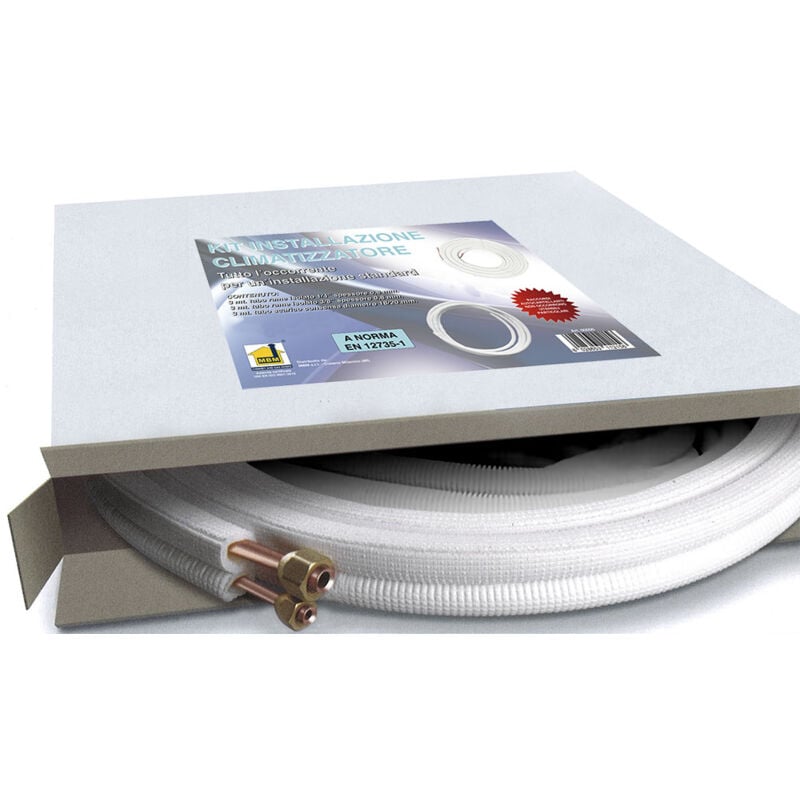 foto del prodotto kit tubi rame climatizzatore 1 4 3 8 7 mt raccordi tubo condensa condizionatore