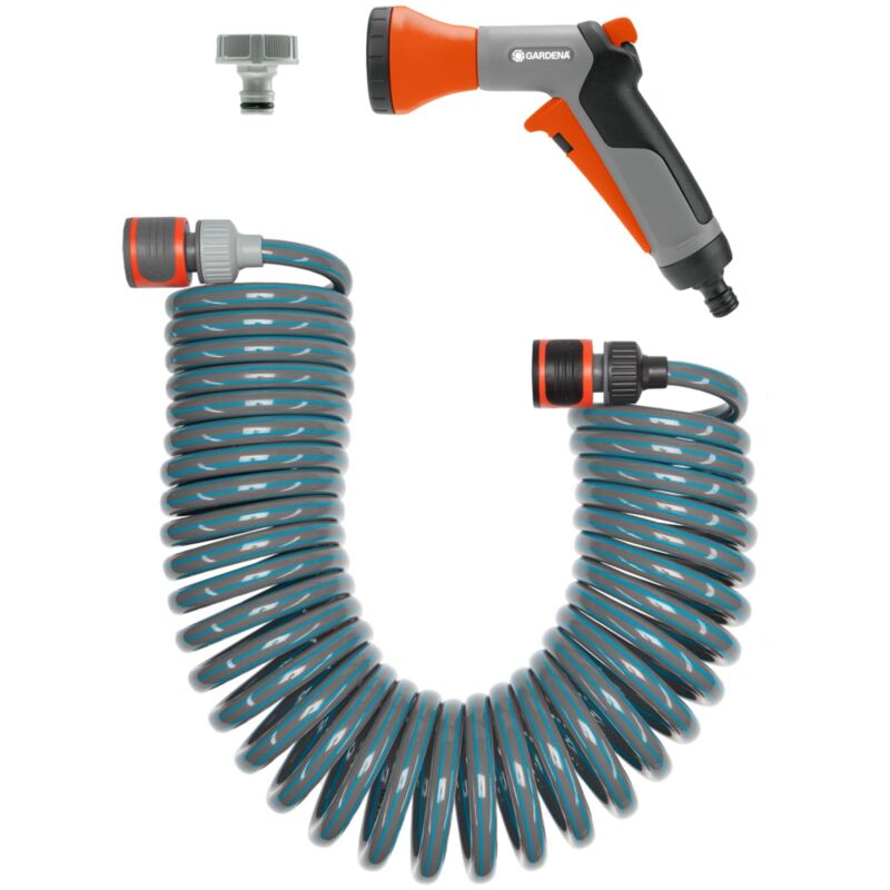 foto del prodotto kit tubo a spirale da 10 m tubo da giardino a spirale per innaffiare e irrigare piccole superfici, forza di richiamo, diametro 9 mm 4647 20 