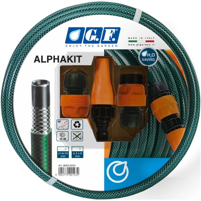 foto del prodotto kit tubo alpha 1 2 da 25 metri , raccordi e lancia.