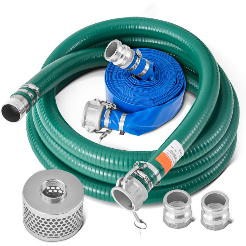 foto del prodotto kit tubo di aspirazione per pompa dell acqua, 2 pollici x 50 piedi, con vari accessori mophorn