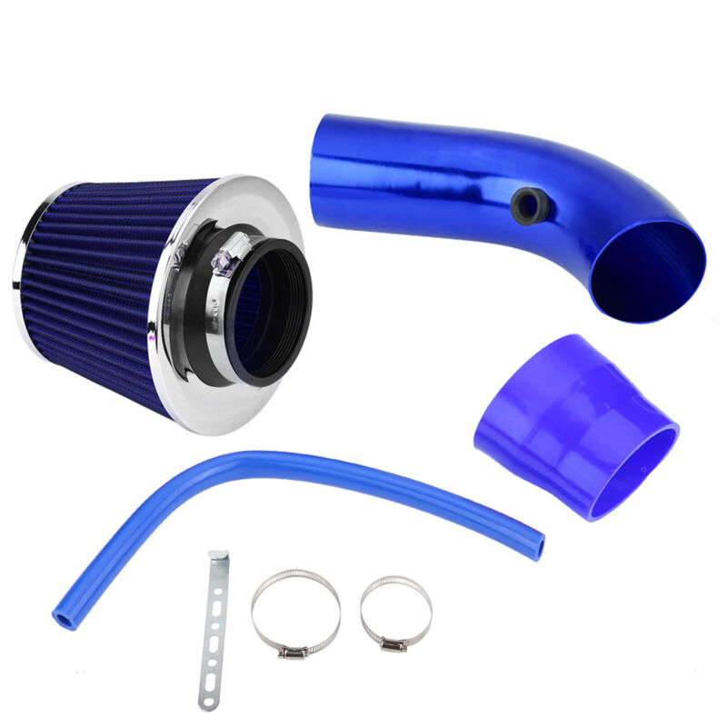 foto del prodotto kit tubo flessibile di induzione in alluminio con filtro di aspirazione aria fredda universale per auto da 76 mm 3 pollici blu eosnow
