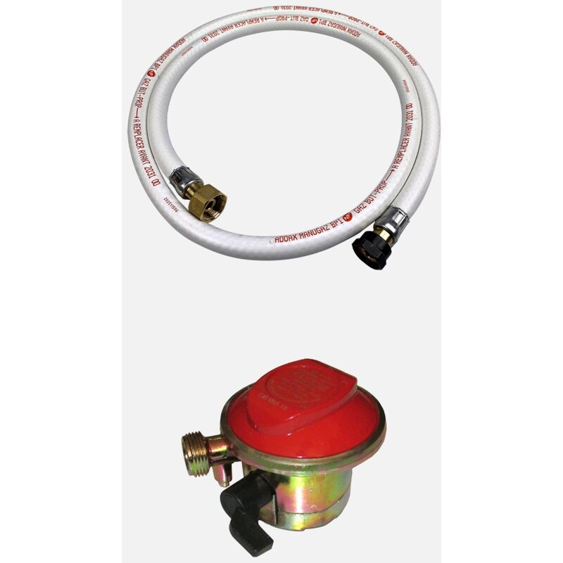 foto del prodotto kit tubo gas 1,5m e regolatore di propano 20mm