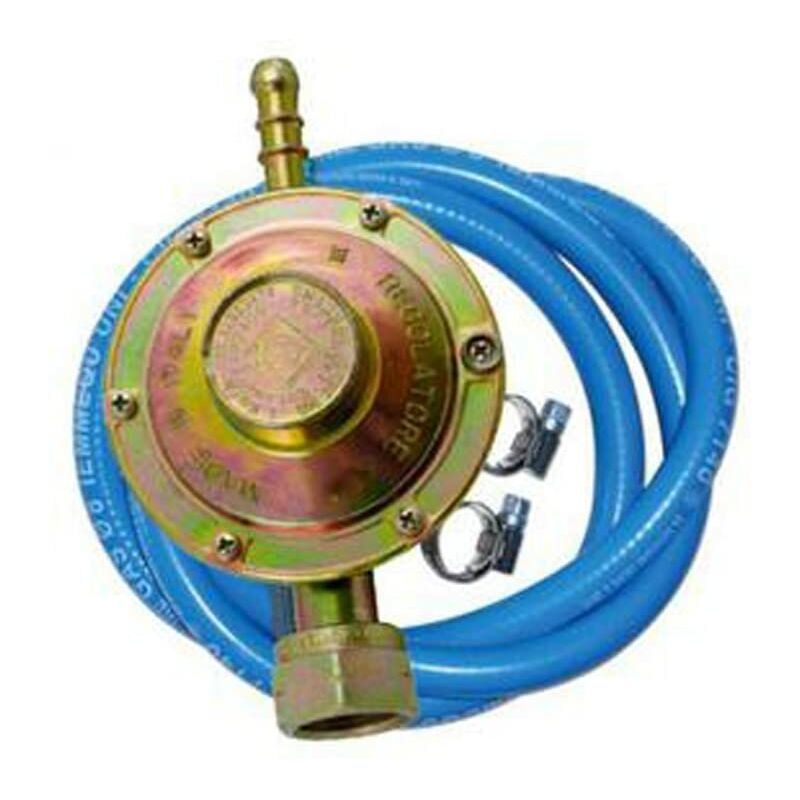 foto del prodotto kit tubo gas 50cm con regolatore 29 37 e 2 fascette bombola gpl barbecue kitsal