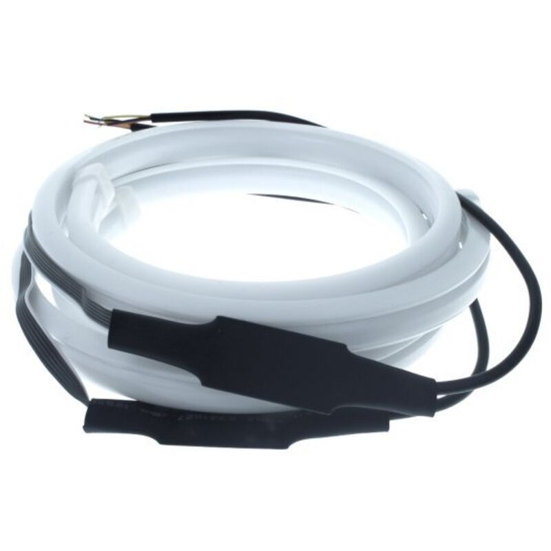 foto del prodotto kit tubo neon striscia led auto 60cm x2 bicolor flessibile freccia dinamica arancione e luce posizione rosso posteriore
