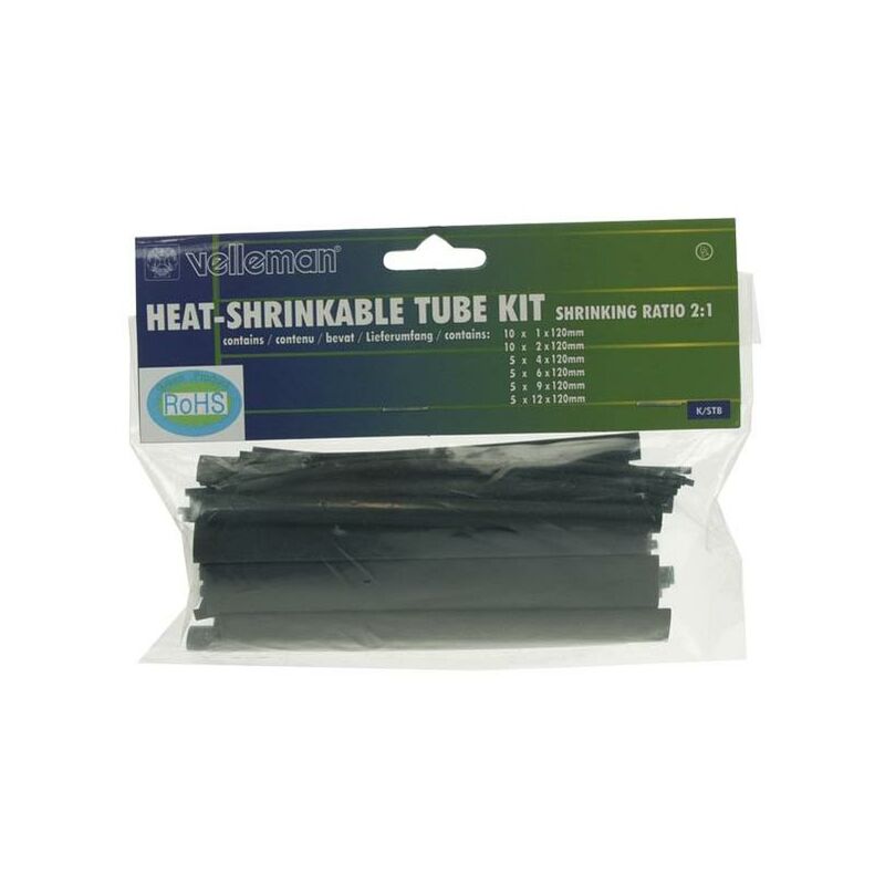 foto del prodotto kit tubo termorestringente 40 pz nero