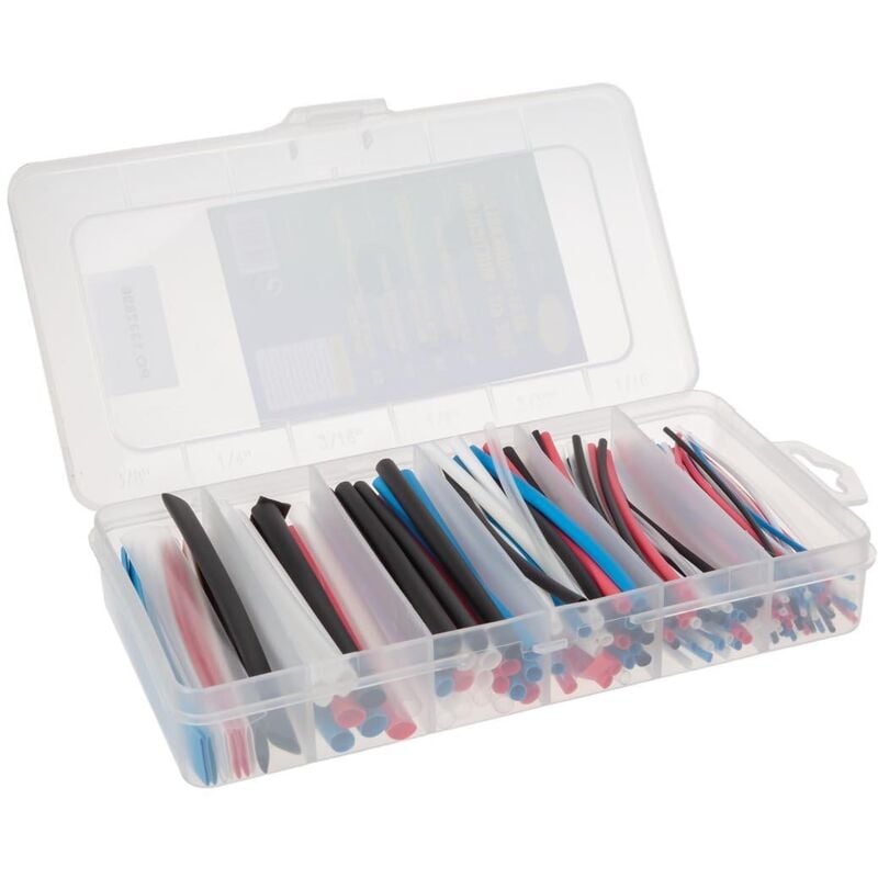 foto del prodotto kit tubo termorestringente multicolore 10 cm 170 pz in scatola di immagazzinaggio