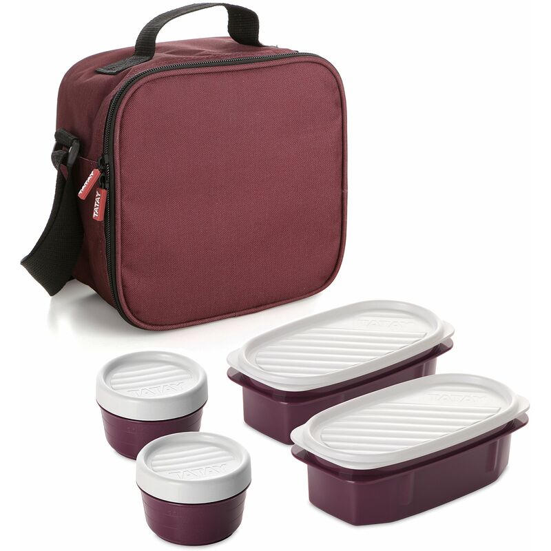 foto del prodotto kit urban food casual tatay rosso bordogna borsa termica con contenitori