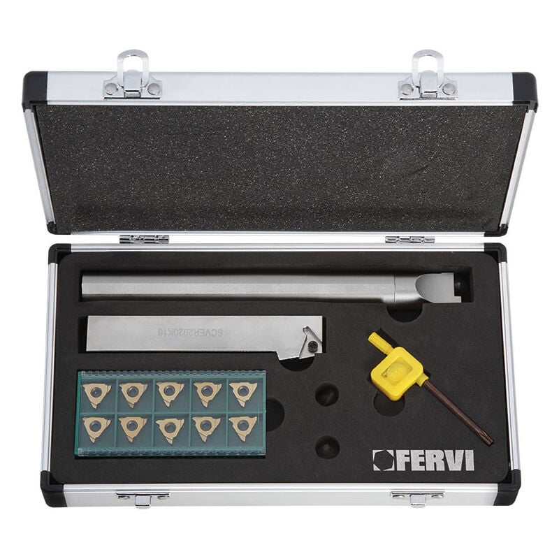 foto del prodotto kit utensile tornio fervi kican per canalini esterni ed interni
