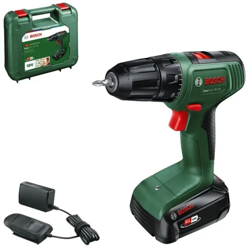 foto del prodotto kit valigetta trapano avvitatore a batteria bosch easydrill 40 nm 18v 2ah
