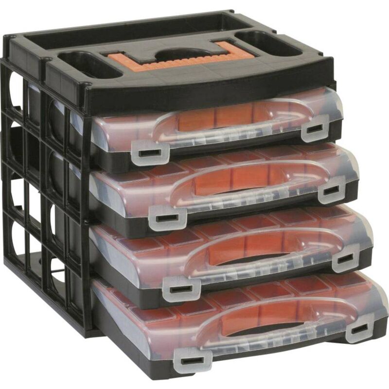 foto del prodotto kit valigette porta minuteria (l x l x a) 322 x 279 x 297 mm scomparti: 16 suddivisione variabile contenuto 1 pz - alutec