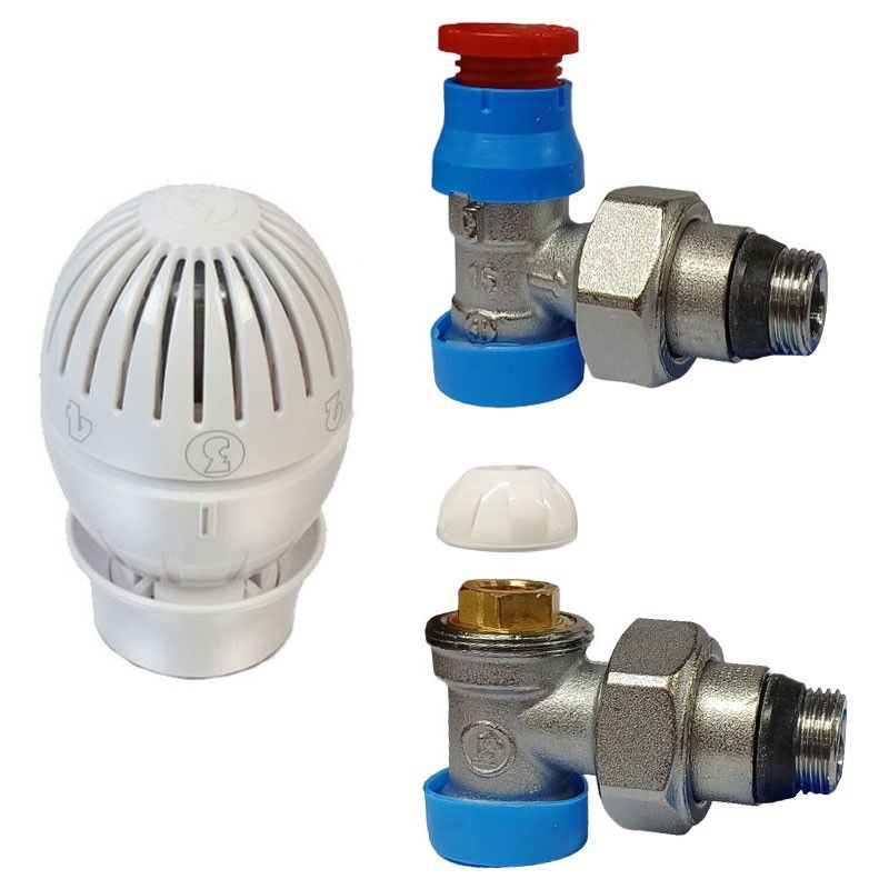 foto del prodotto kit valvola e detentore giacomini per radiatore 3 8 x 16 squadra r470ax002