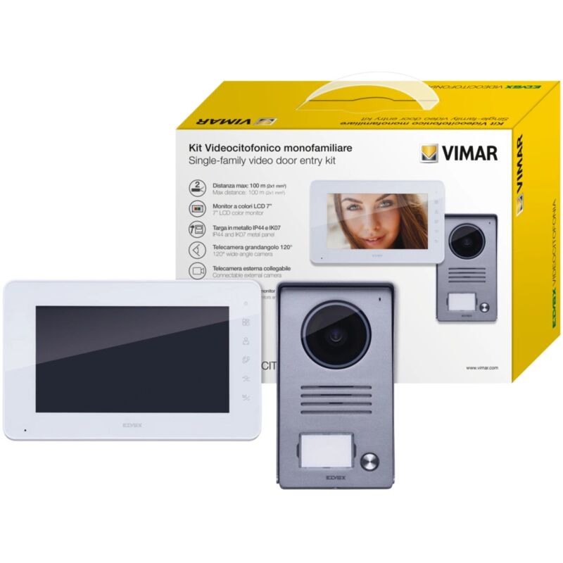 foto del prodotto kit videocitofonico da parete monofamiliare vimar con vivavoce intercomunicante