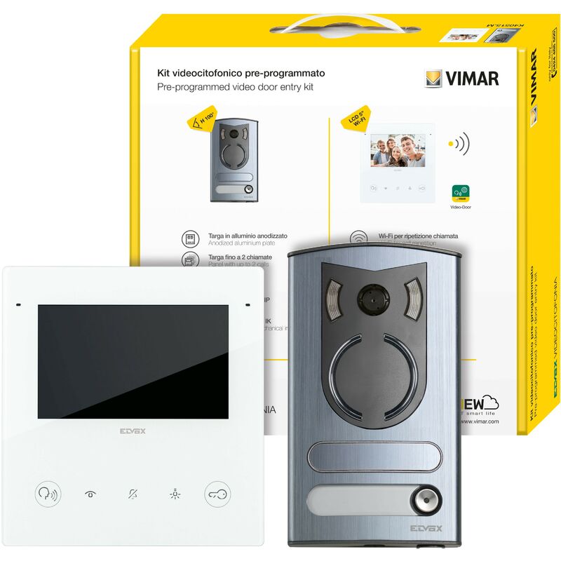 foto del prodotto kit videocitofonico mono bifamiliare due fili plus elvox vimar k40515.m