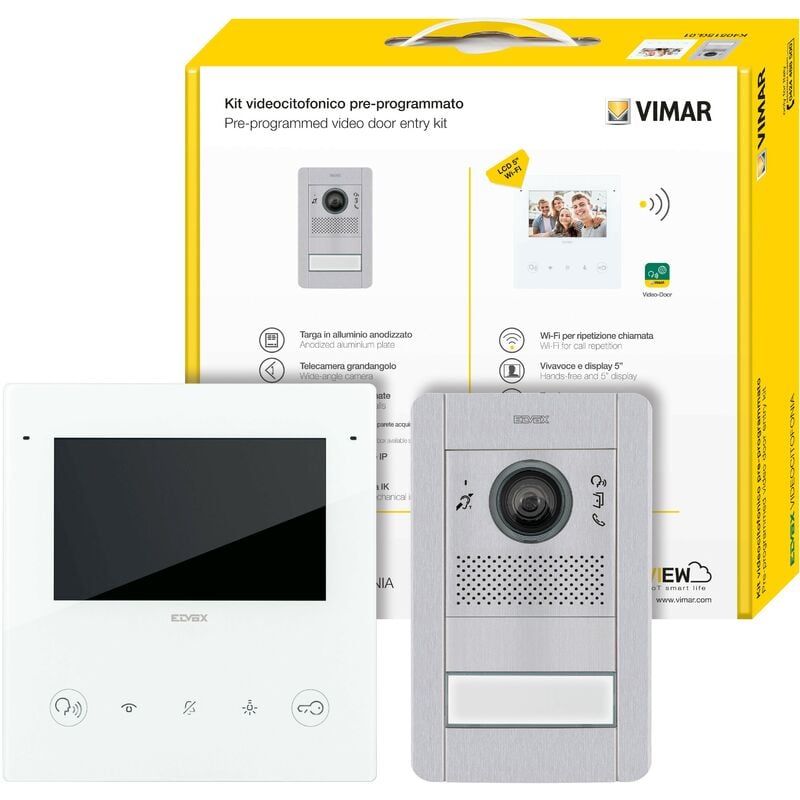foto del prodotto kit videocitofonico mono bifamiliare due fili plus elvox vimar k40515g.01