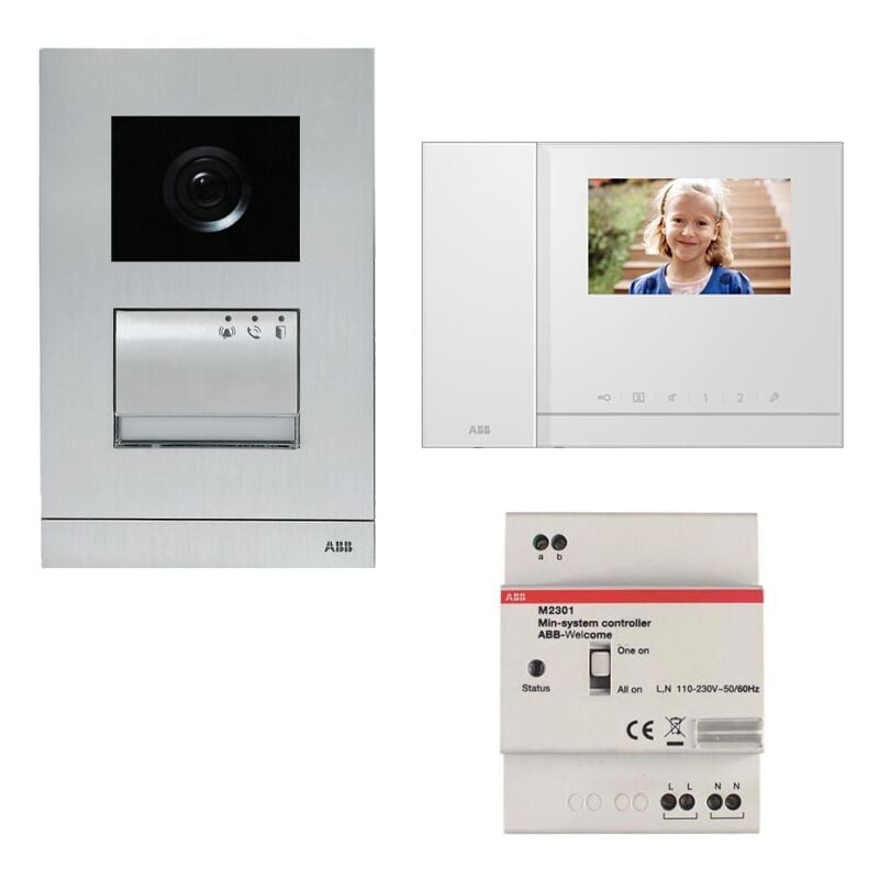 immagine 0 del prodotto kit videocitofono abb a colori con monitor e cornetta e memoria immagine 2 fili