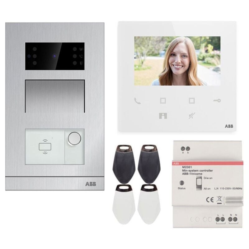 foto del prodotto kit videocitofono abb monifamiliare da incasso con wifi wlk411b