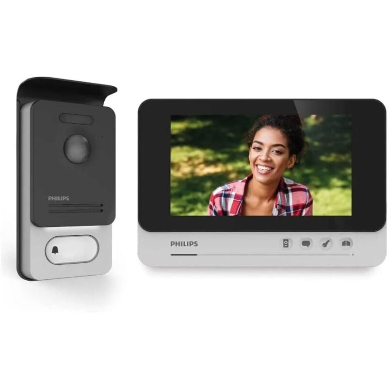 foto del prodotto kit videocitofono monofamiliare 7 pollici 2 fili philips 531019 alimentatore din