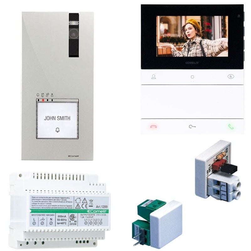 foto del prodotto kit videocitofono monofamiliare comelit 2 fili people vivavoce e quadra pl8461v