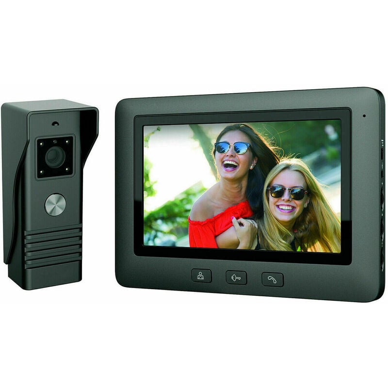 foto del prodotto kit videocitofono monofamiliare monitor 7 telecamera 4 led apriporta rlc07l