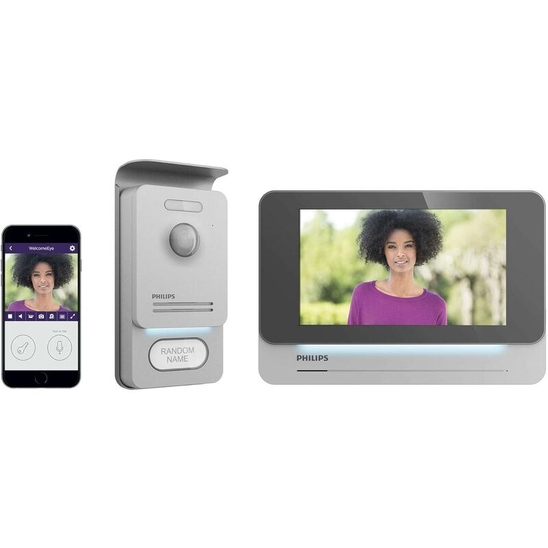 foto del prodotto kit videocitofono philips wifi 7 pollici con chiamata al cellulare 531022 e badge