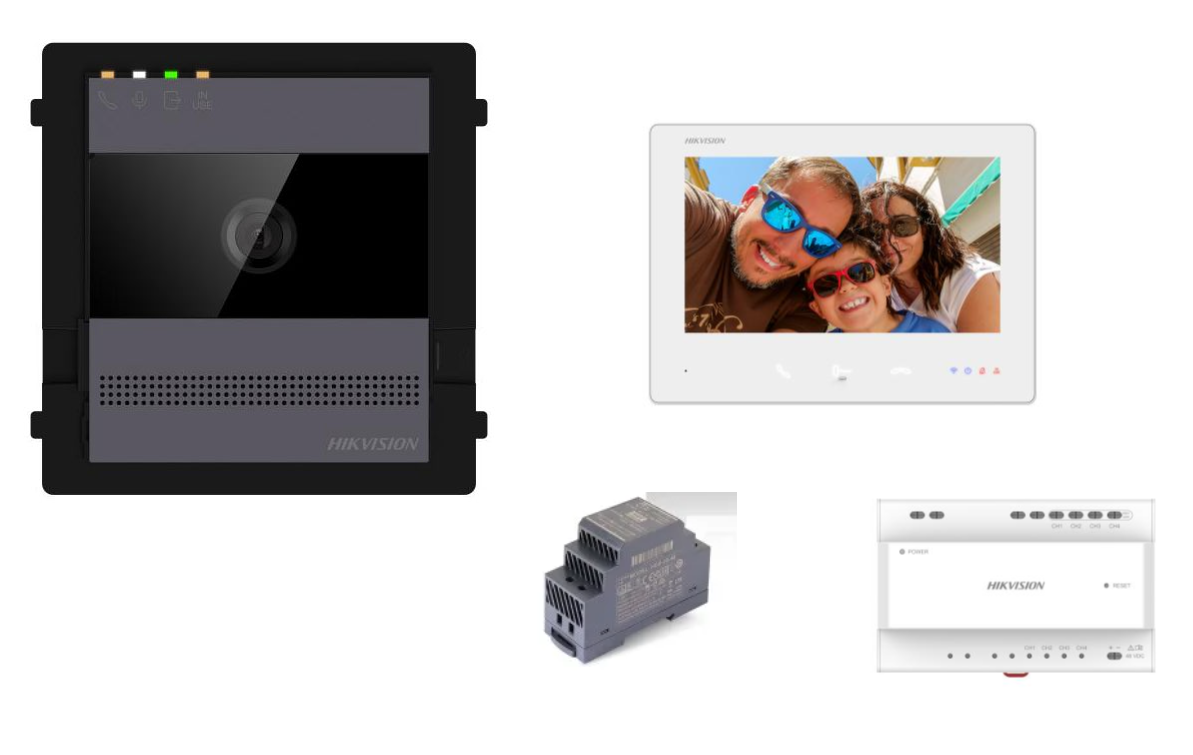 foto del prodotto kit videocitofono smart villa monofamiliare hikvision 2 fili monitor 7 pollici wifi con app