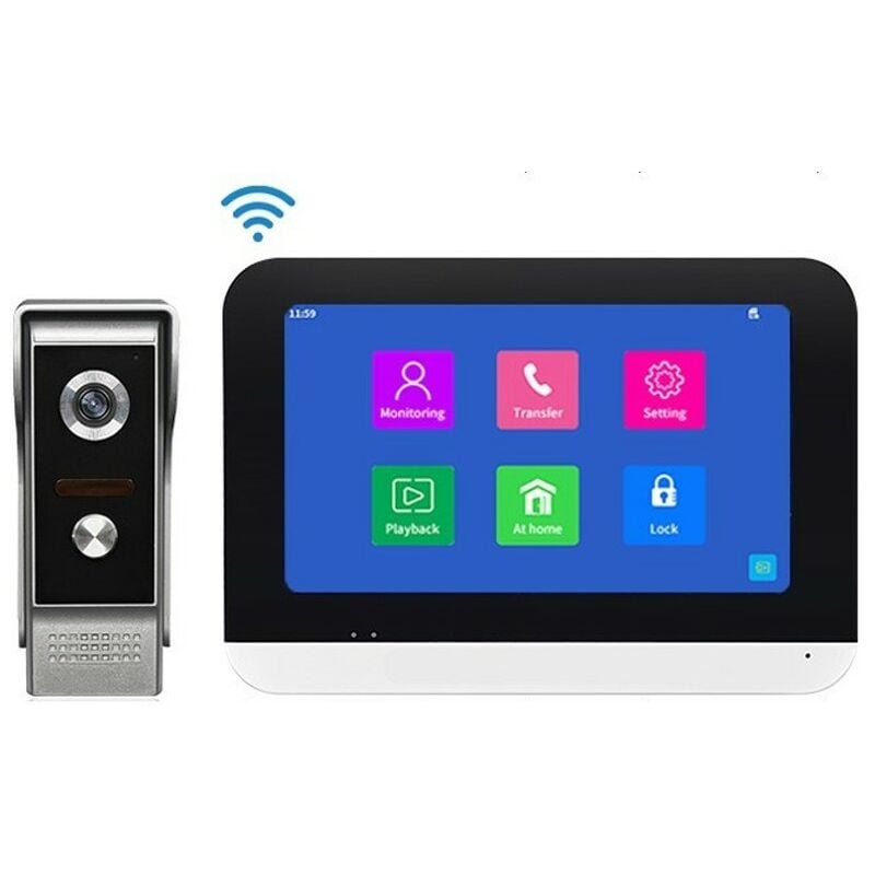 foto del prodotto kit videocitofono smart wifi monitor interno con camera hd tuya