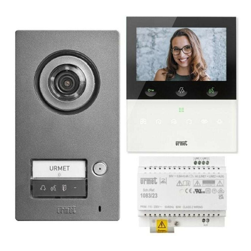foto del prodotto kit videocitofono urmet 1784 16 monofamiliare wi fi urmet mikra2 e 1 vog5w 2voice bianco