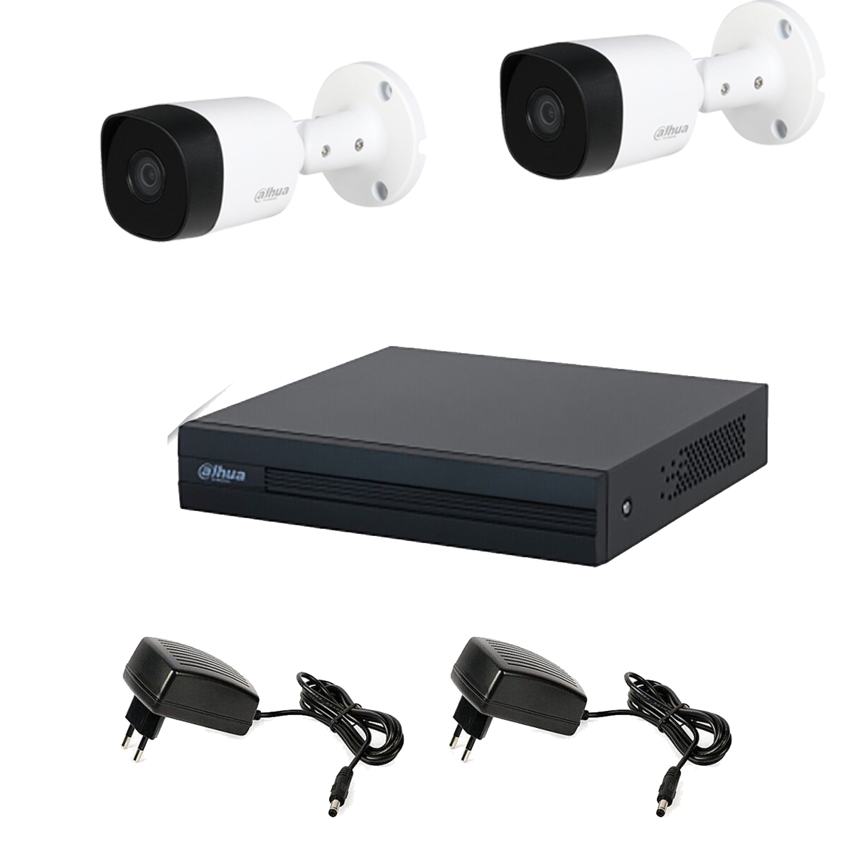 foto del prodotto kit videosorveglianza 2 telecamere 5 mpx dahua dvr 8 canali