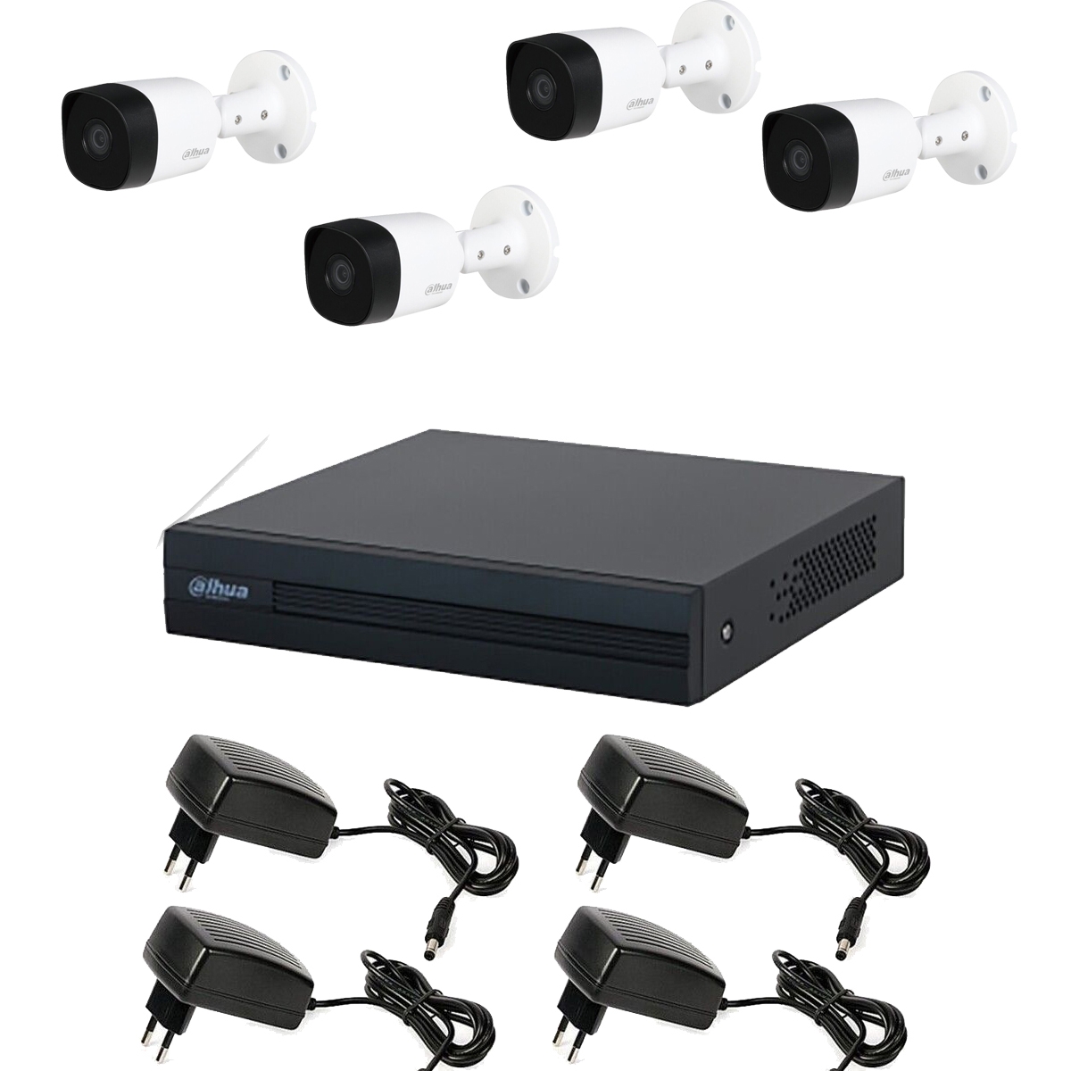 foto del prodotto kit videosorveglianza 4 telecamere 2 mpx dahua dvr 8 canali hd 2tb