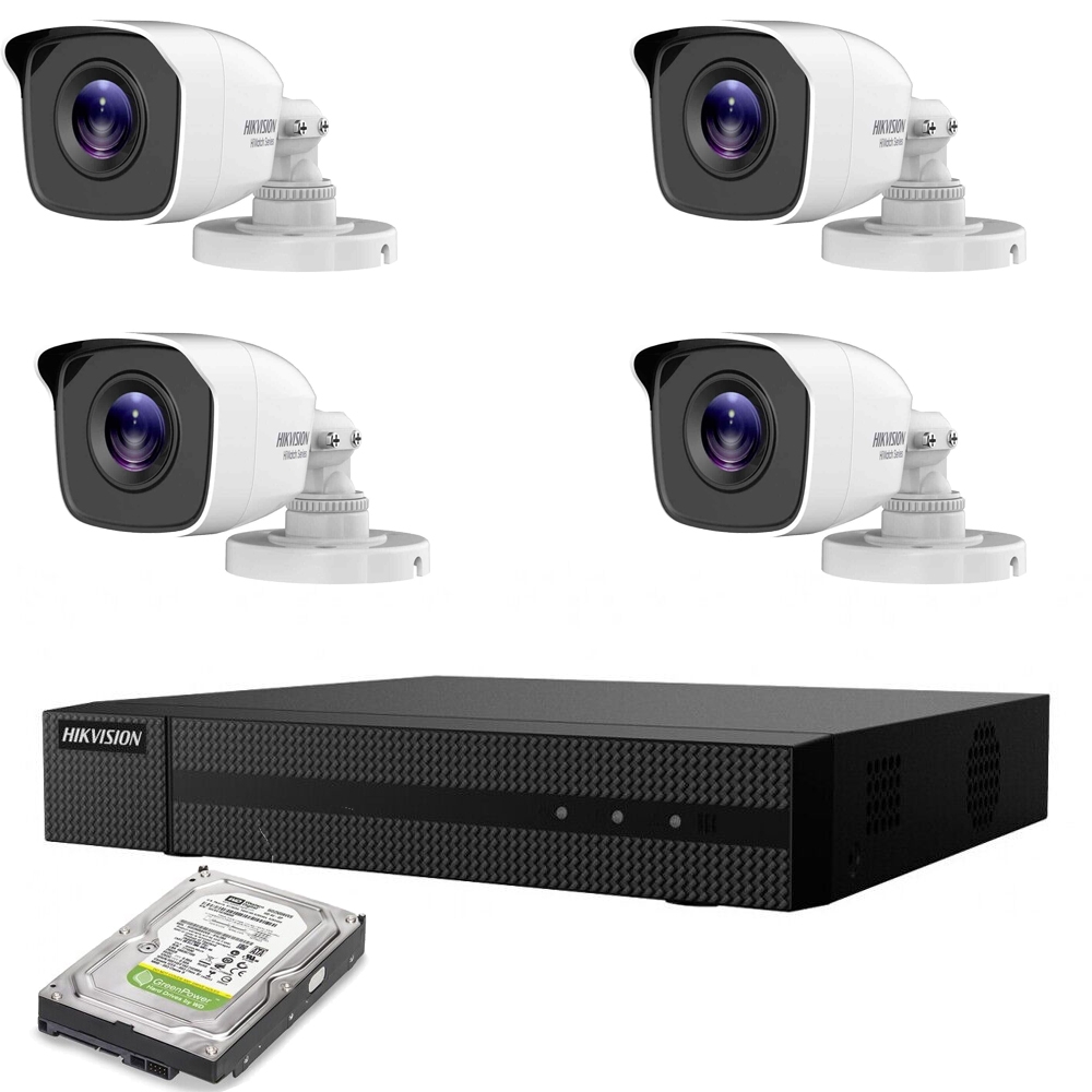 foto del prodotto kit videosorveglianza 4 telecamere ahd hikvision 5 mpx hd 500gb