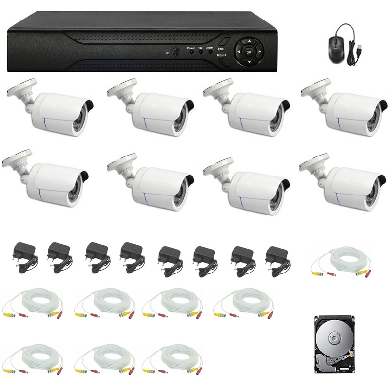 foto del prodotto kit videosorveglianza 8 telecamere 5 mpx dvr 16 ch cavi hd 2 tb