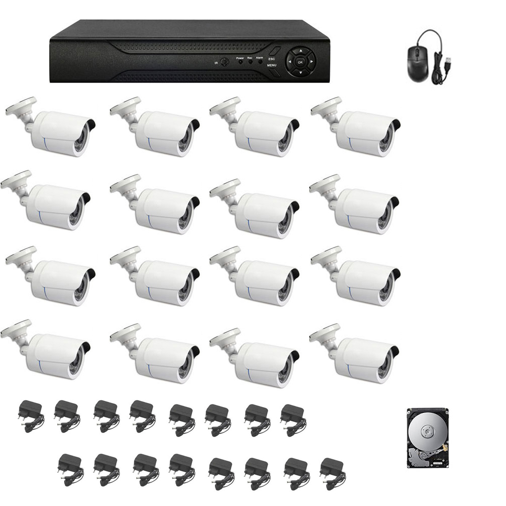 foto del prodotto kit videosorveglianza ahd 16 telecamere 5 mpx dvr 16 ch hd 500 gb