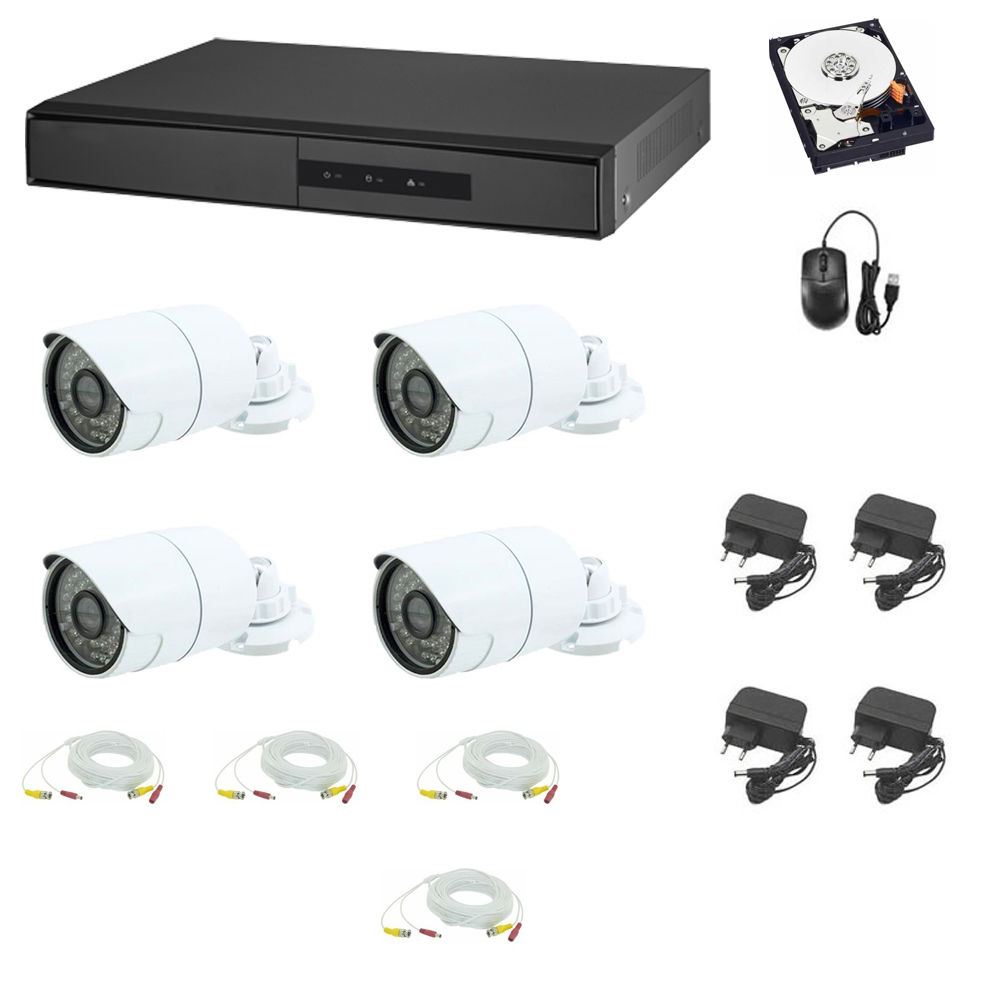foto del prodotto kit videosorveglianza ahd 5 mpx cloud dvr ibrido p2p hd 1 tb cavi