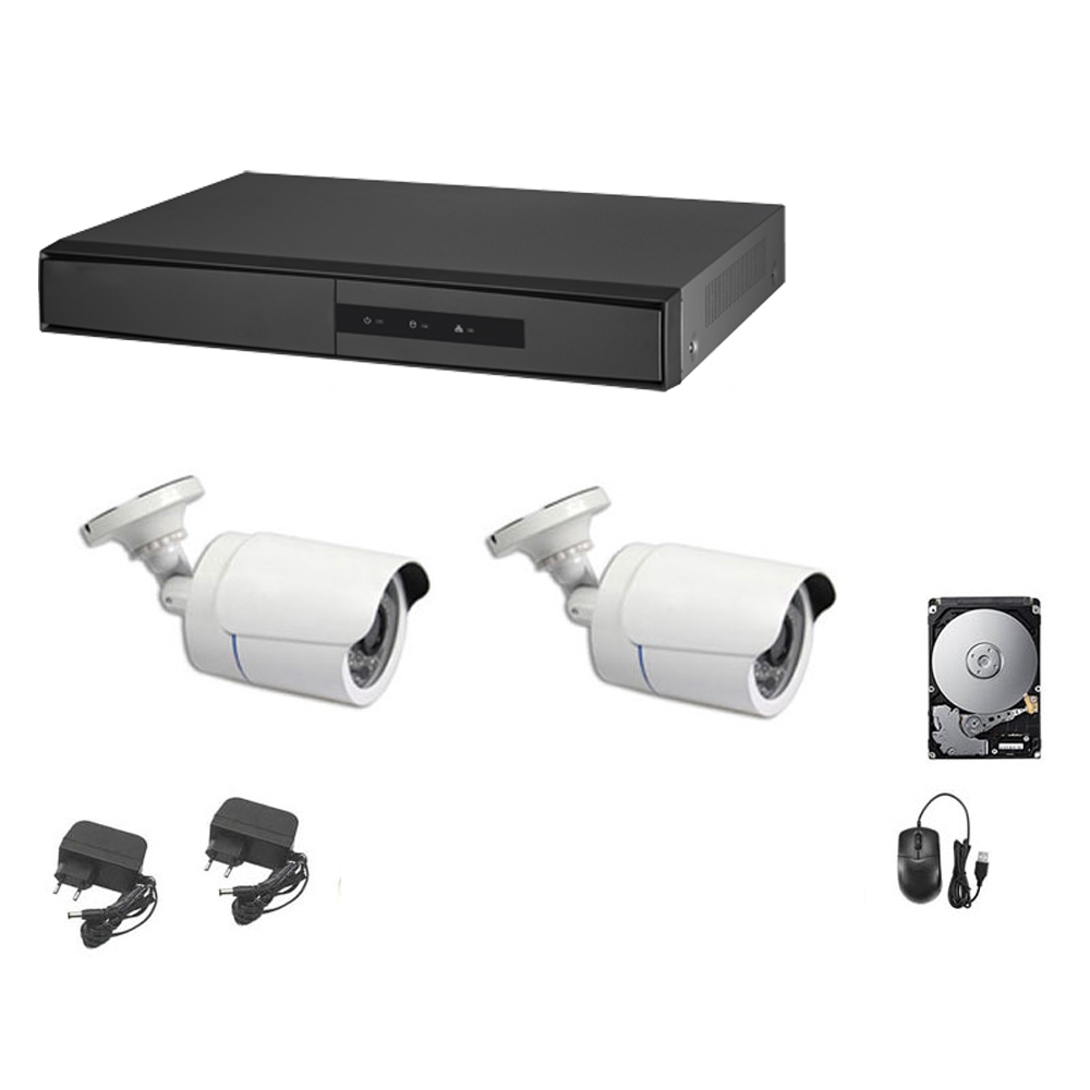 foto del prodotto kit videosorveglianza ahd cloud dvr 4 canali 2 telecamere 5 mpx hd 320 gb