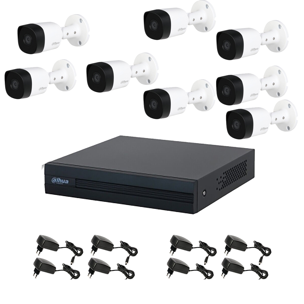 foto del prodotto kit videosorveglianza dahua 8 telecamere 5 mpx dvr 8 canali