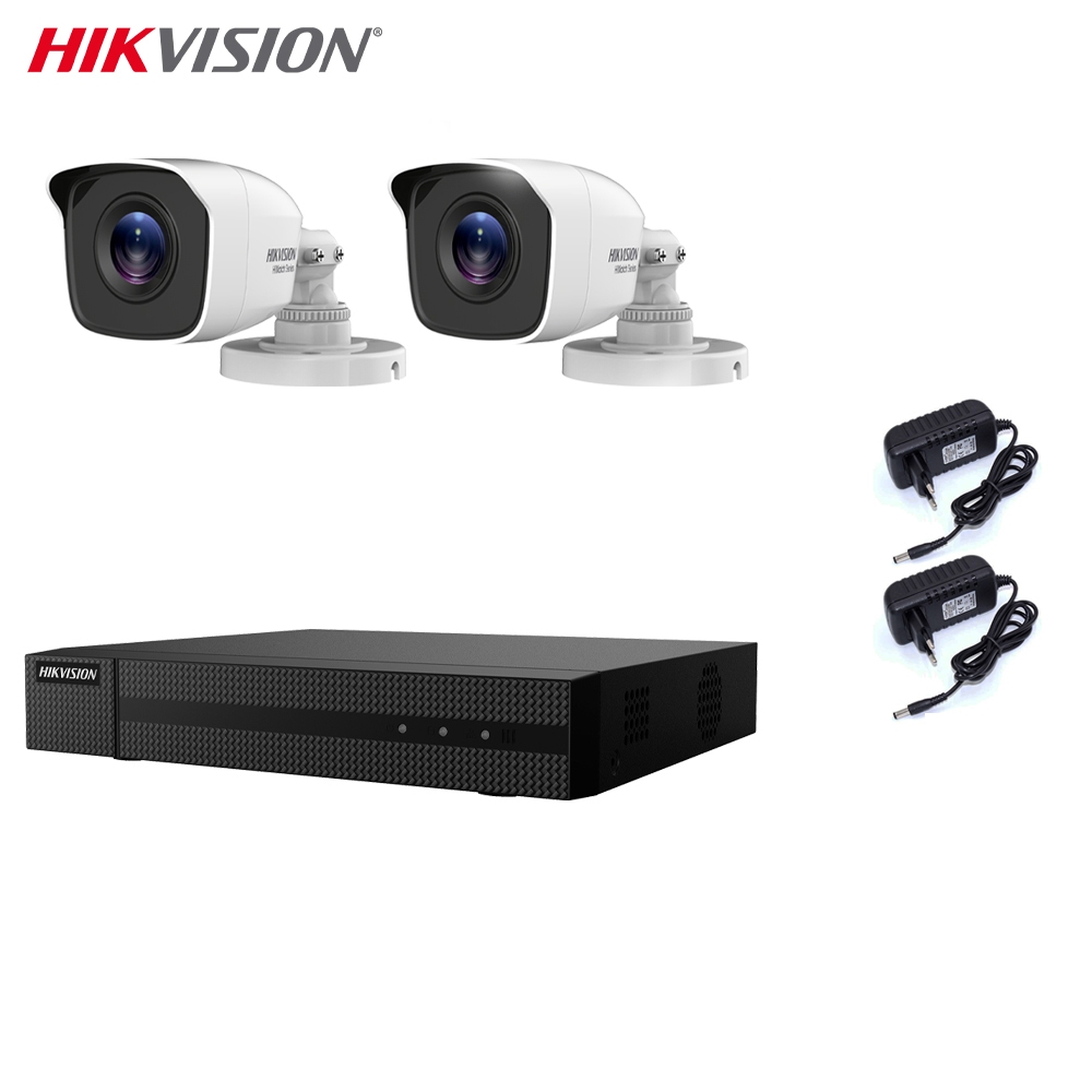 foto del prodotto kit videosorveglianza hikvision 2 telecamere 5 mpx dvr 4 canali 5 mpx