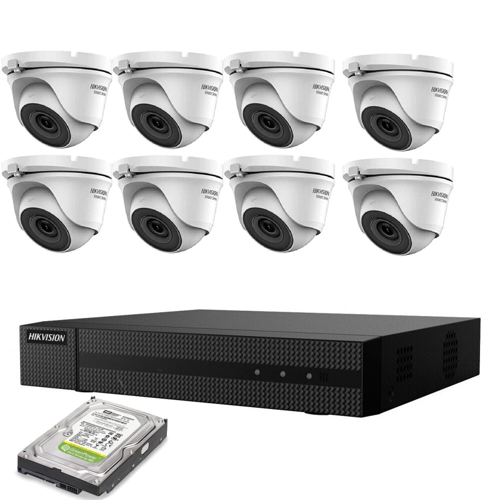 foto del prodotto kit videosorveglianza hikvision 8 telecamere 5 mpx hd 1 tb